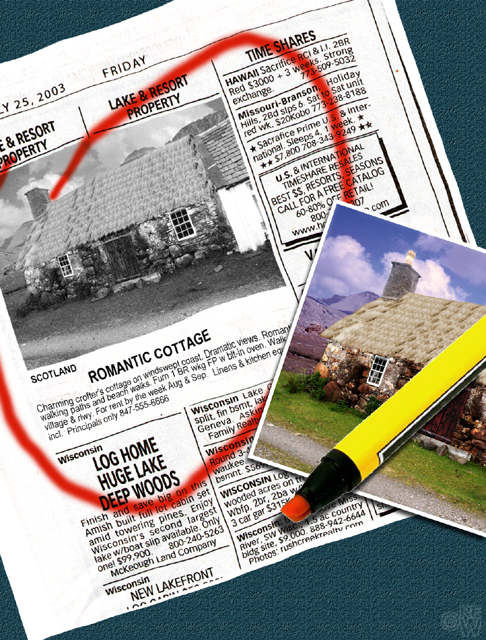 Vacation cottage ad