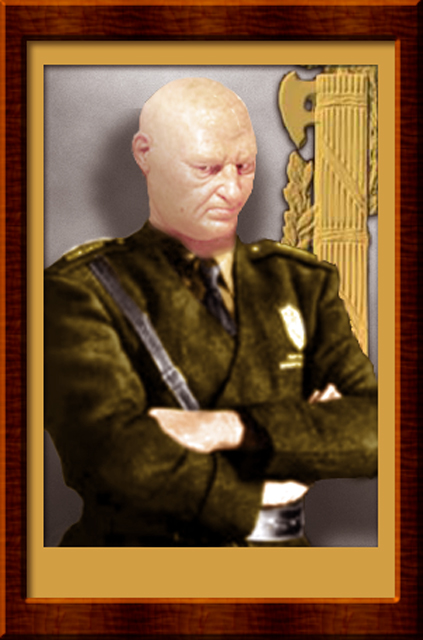 fat guy as Mussolini