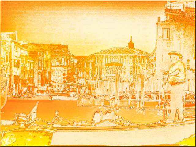 Gold foil gondolier