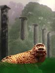 Lion in the ruins